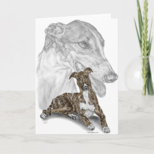 Tarjeta Arte Brindle del perro del galgo