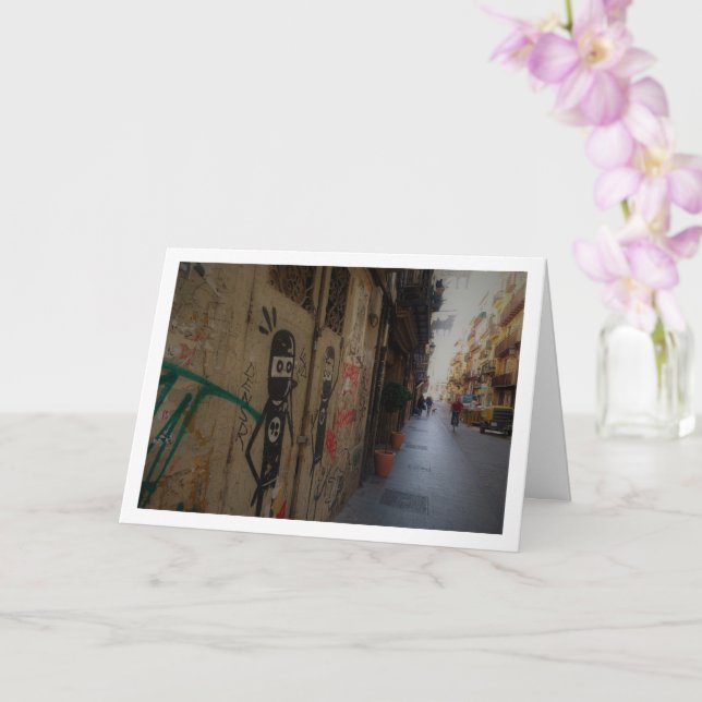 Tarjeta Arte callejero valenciano, España (Orquídea)