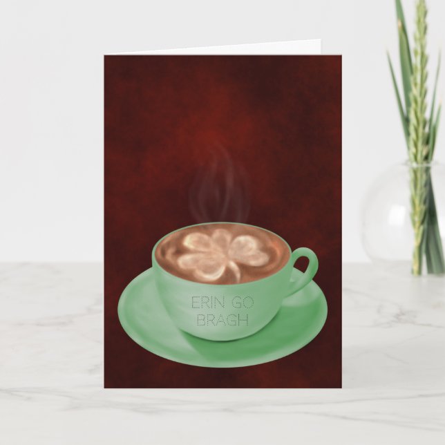 Tarjeta Arte cappuccino del Día de San Patricio (Anverso)