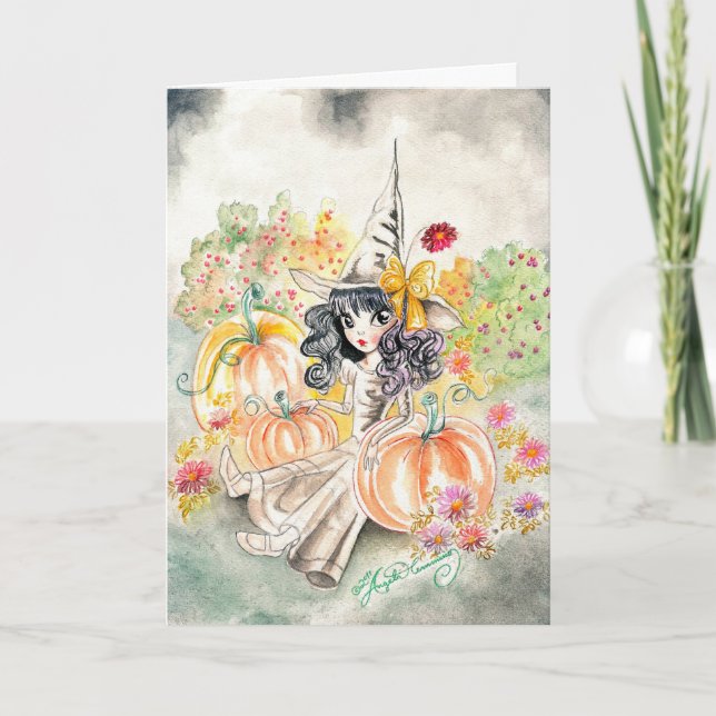 Tarjeta Arte Chica Cute Big Eye (Anverso)