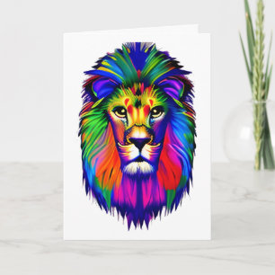 Tarjeta Arte Colorido de Cara de León