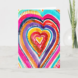 Tarjeta Arte de acuarela de Heart Boho