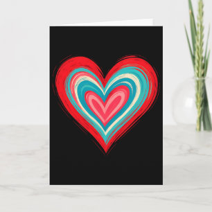 Tarjeta Arte de amor de San Valentín de corazón pintado ab