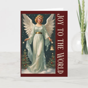 Tarjeta Arte de ángel vintage, alegría de Navidad para el 