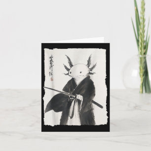 Tarjeta arte de animación de guerrero vintage japonés samu