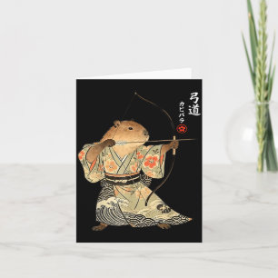 Tarjeta Arte de animal japonés Samurái Kyudo Arquería Capi