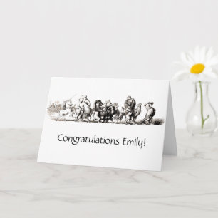 Tarjeta Arte de animal lindo unicornio elefante león zooló