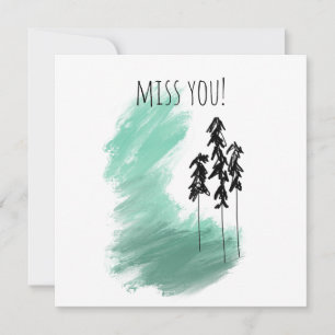 Tarjeta Arte de árbol verde escandinavo simple moderno men