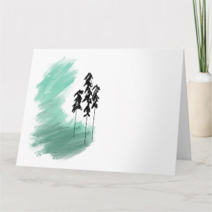 Tarjeta arte de árbol verde escandinavo simple moderno men