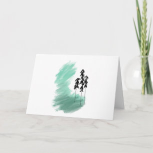 Tarjeta arte de árbol verde escandinavo simple moderno men