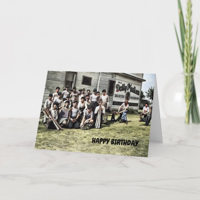 TARJETA ARTE DE BÉISBOL ANTIGUO FOTO CHICOS BÉISBOL NIÑOS (Anverso)