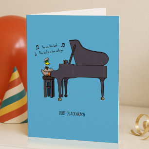 Tarjeta Arte de Burt Quackarach Pato Tocando Piano Diverti