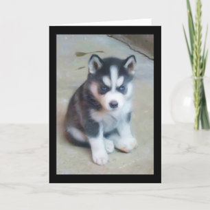 Tarjeta arte de cachorro de Husky siberiano