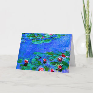 Tarjeta Arte de Claude Monet: Lilies de agua (rojo),