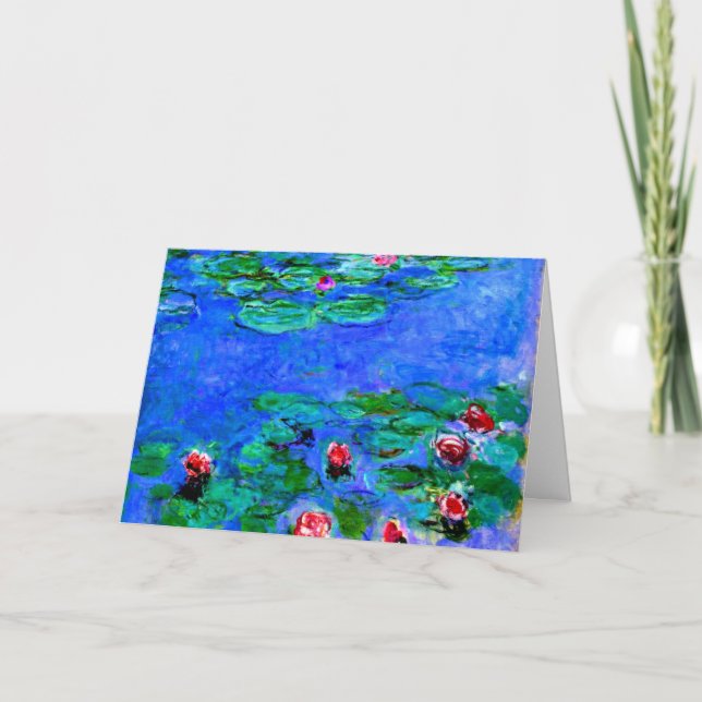 Tarjeta Arte de Claude Monet: Lilies de agua (rojo), (Anverso)