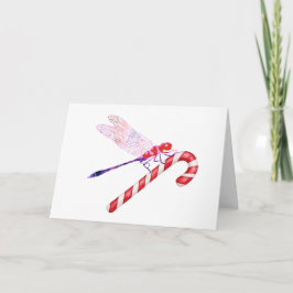 Tarjeta Arte de collage arte de insectos LIBÉLULA con BAST