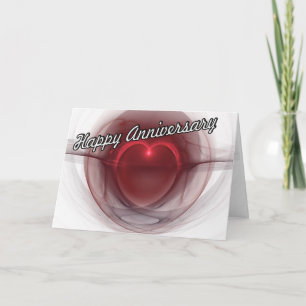 Tarjeta Arte de corazón iluminado "Feliz Aniversario" romá