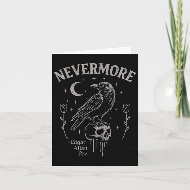 Tarjeta Arte de cráneo de cuervo Nevermore, gótico Edgar A (Anverso)