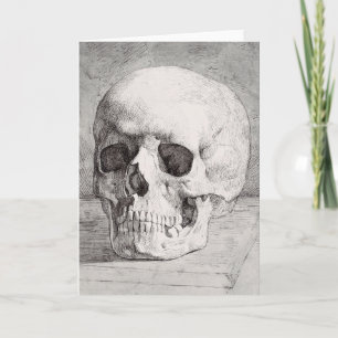 Tarjeta Arte de cráneos gráficos: diseño de tinta minimali