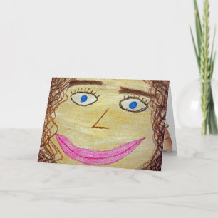 Tarjeta arte de crayon de divertidos cumpleaños facial