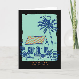 Tarjeta Arte de crucero caribeño vintage souvenir Nau Hama