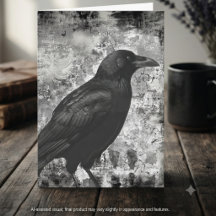 Arte de Cuervo con Acabado Gris Oscuro Académico