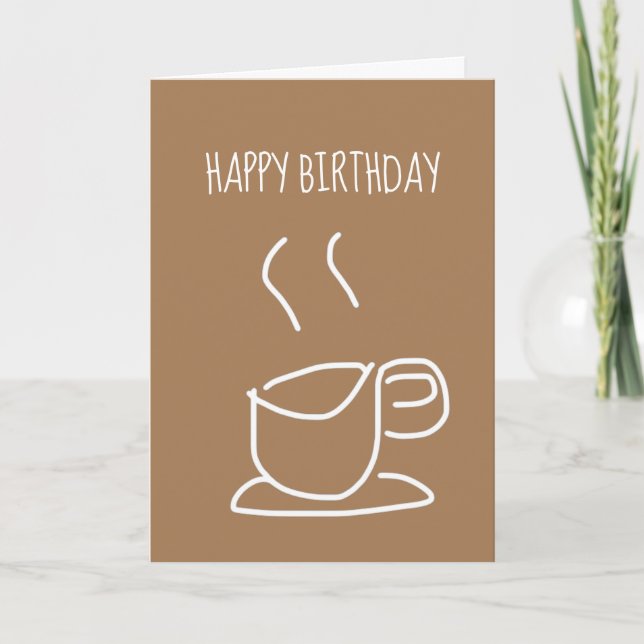 Tarjeta Arte de cumpleaños de tazas de té retro (Anverso)