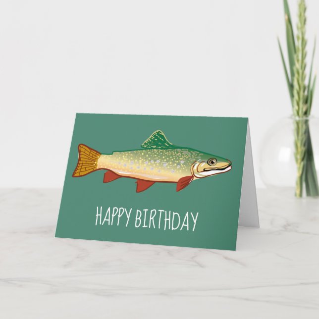 Tarjeta Arte de cumpleaños de truchas (Anverso)