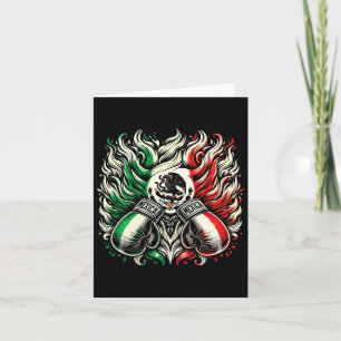 Tarjeta Arte de diseño de guantes de piano de boxeo mexica