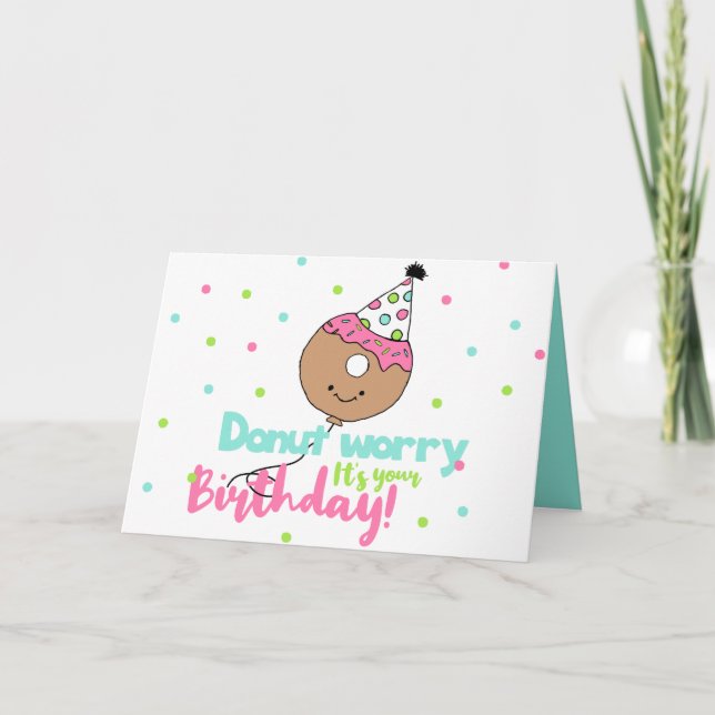 Tarjeta Arte de Donas de Dibujos Animados Arte de Feliz Cu (Anverso)