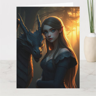 Tarjeta Arte de dragón místico