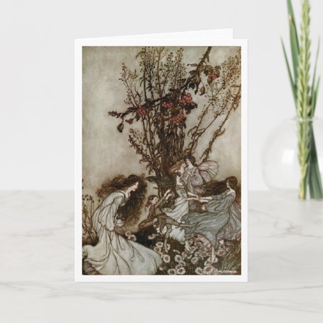 Tarjeta Arte de época - Las hadas sienten danceia, (Anverso)