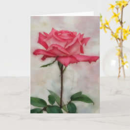 Tarjeta Arte de estilo acuático rosa rosa de color rosa bo