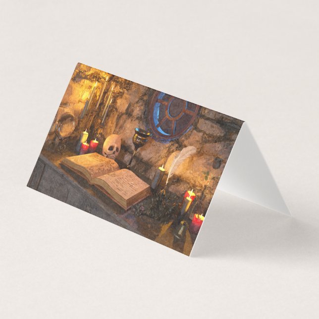 Tarjeta Arte de estudio a la luz de las velas de la oscura (Anverso)