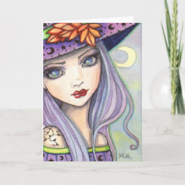 Tarjeta Arte de fantasía de Bruja Púrpura