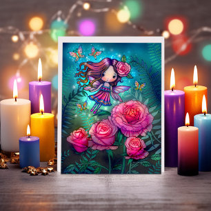 Tarjeta Arte de fantasía de la pequeña hada Rosa por Molly