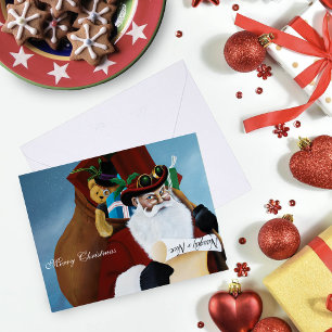 Tarjeta Arte de fantasía navideña victoriana Steampunk San