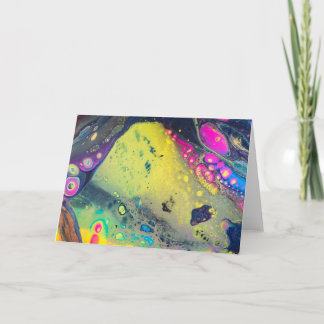 Tarjeta Arte de fluido agudo negro y amarillo salvaje