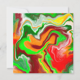 Tarjeta Arte de fluidos de mármol rojo, verde y borgoñoso