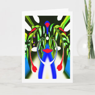 Tarjeta Arte de forma de vida vegetal alienígena