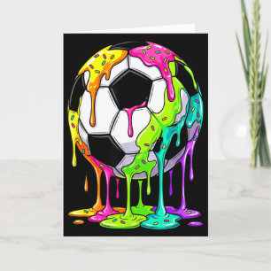 Tarjeta Arte de fútbol con goteo colorido Ilustración de d