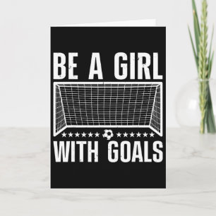 Tarjeta Arte de fútbol divertido para mujeres jugadoras de