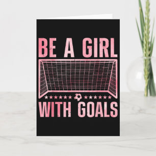 Tarjeta Arte de fútbol divertido para mujeres jugadoras de