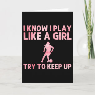Tarjeta Arte de fútbol divertido para mujeres jugadoras de