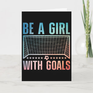 Tarjeta Arte de fútbol divertido para mujeres jugadoras de