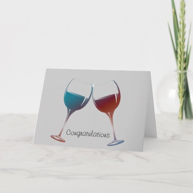 Tarjeta Arte de gafas de vino moderno (Anverso)