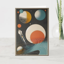 Tarjeta Arte de Galaxia de Olas de Edad Espacial de Mitad