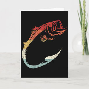 Tarjeta Arte de gancho de pesca minimalista genial para en