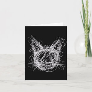 Tarjeta Arte de gato en espiral caprichoso y gato de anima