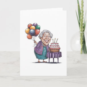 Tarjeta Arte de globos para fiesta de cumpleaños de Nana h